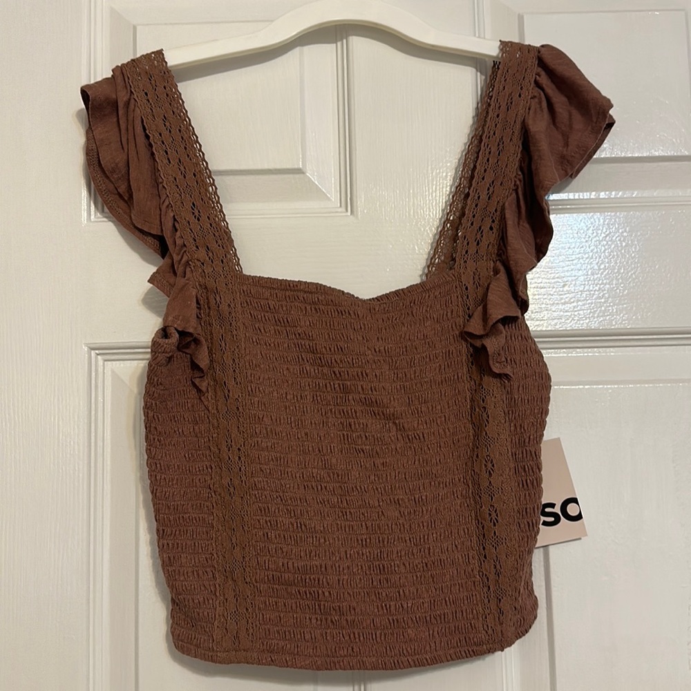 Brown Smocked Top
